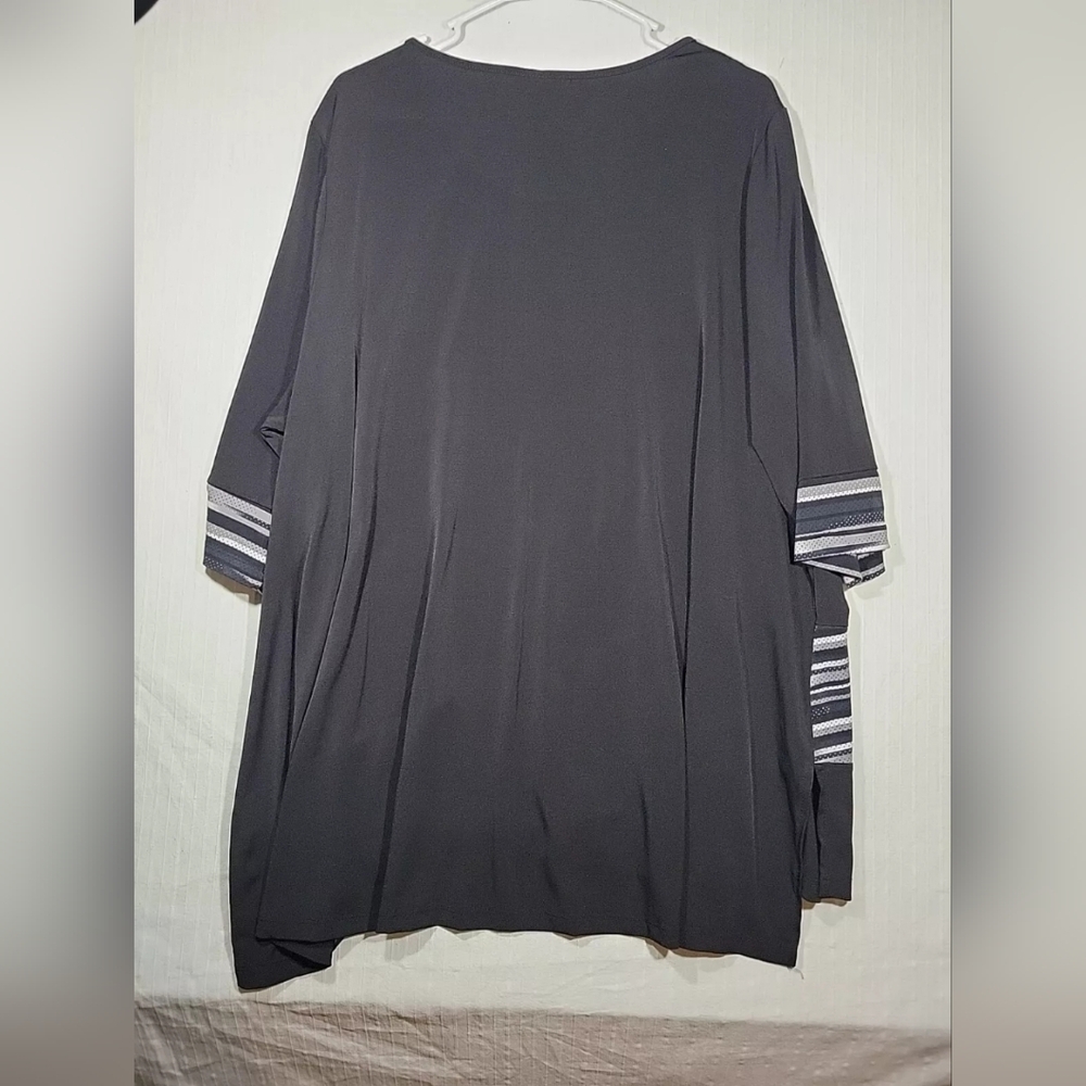 Womens Catherines Black Short Sleeve Top Plus Size 22/24WP - Picture 6 of 6